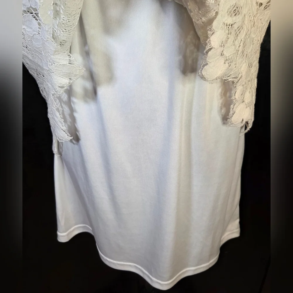 "Skies Are Blue" Off-The-Shoulder White Lace Dress Has Only Been Worn Once - Picture 12 of 15